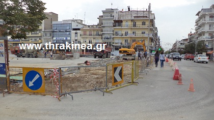 Φωτογραφίες από τα έργα στην πλατεία Ορεστιάδας